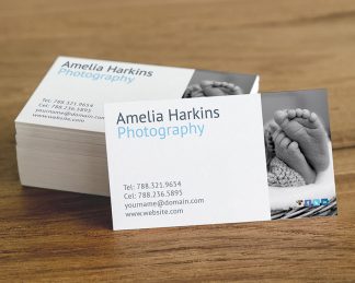 Photographer Business Card Design, Printable, Editable Template with Photo