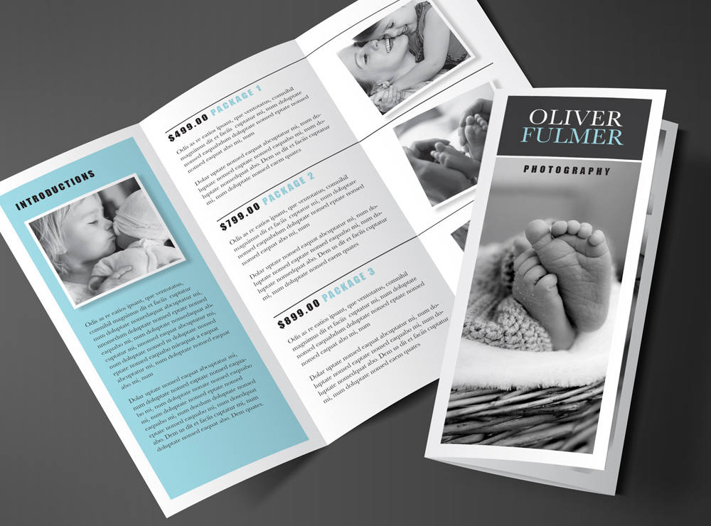 Printable Brochure Design, Rack Brochure, 2 fold flyer