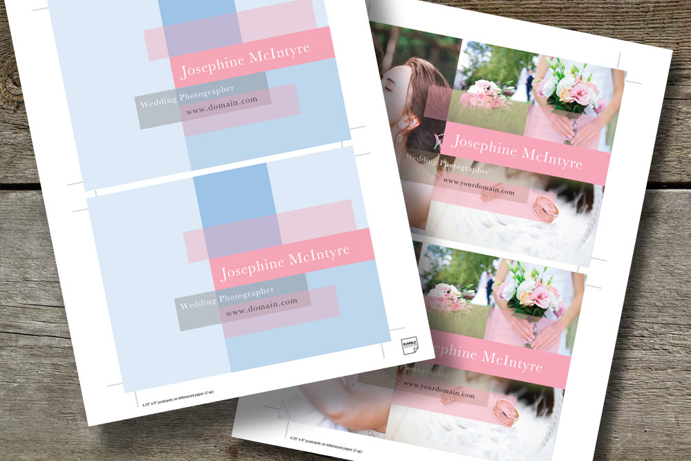 Printable Postcard Template, MS Word template, Photo Card Marketing Kit