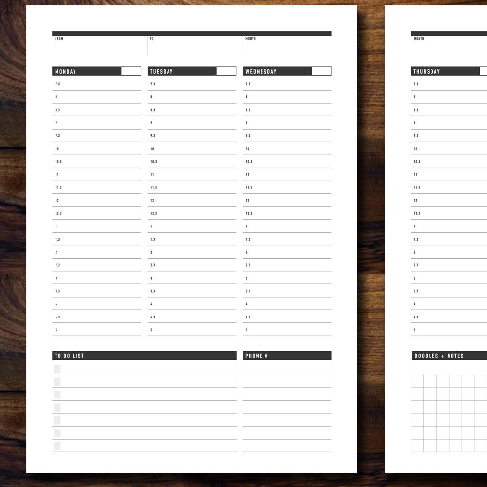 Printable Weekly Planner, Daily Agenda Plan, Printable Weekly To Do list