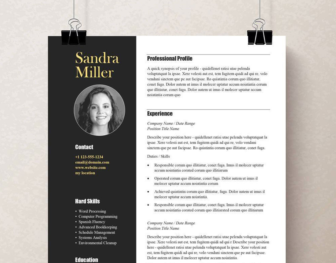 Contemporary Resume Template | Rumble Design Store, image size:1100x859