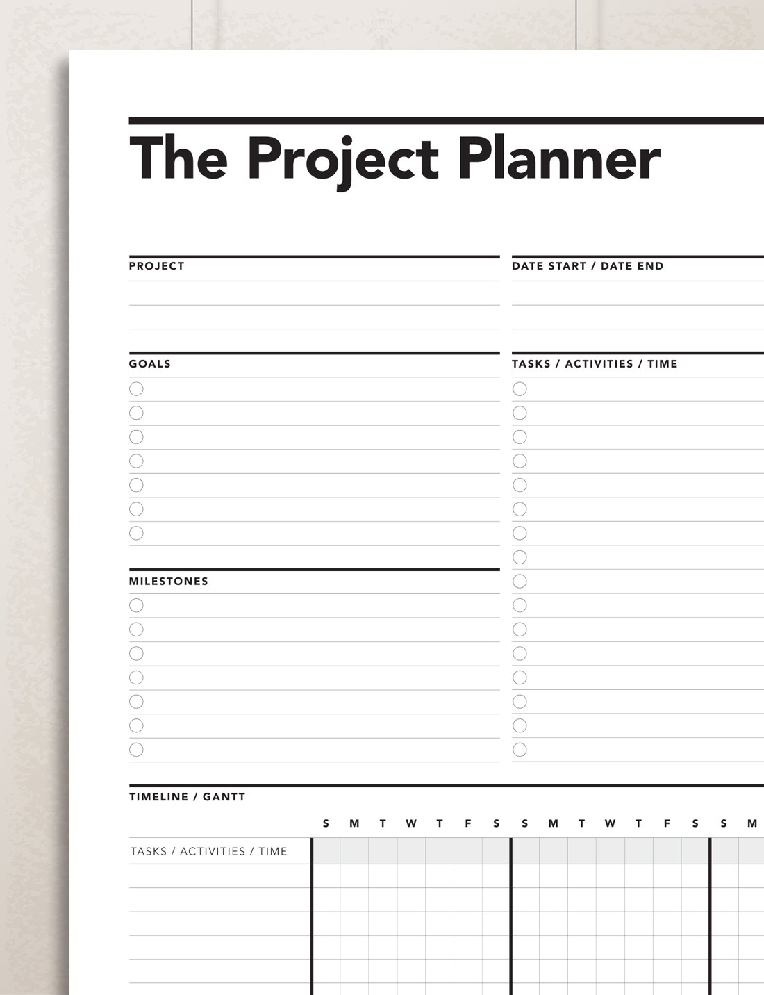 Project Planner, Work Planner, Business Planner, Productivity Planner, Student Planner, College Planner, Academic Planner, Printable Planner, Project Tracker, Gantt Chart, Project Planner, PDF Project Organizer, Project Schedule