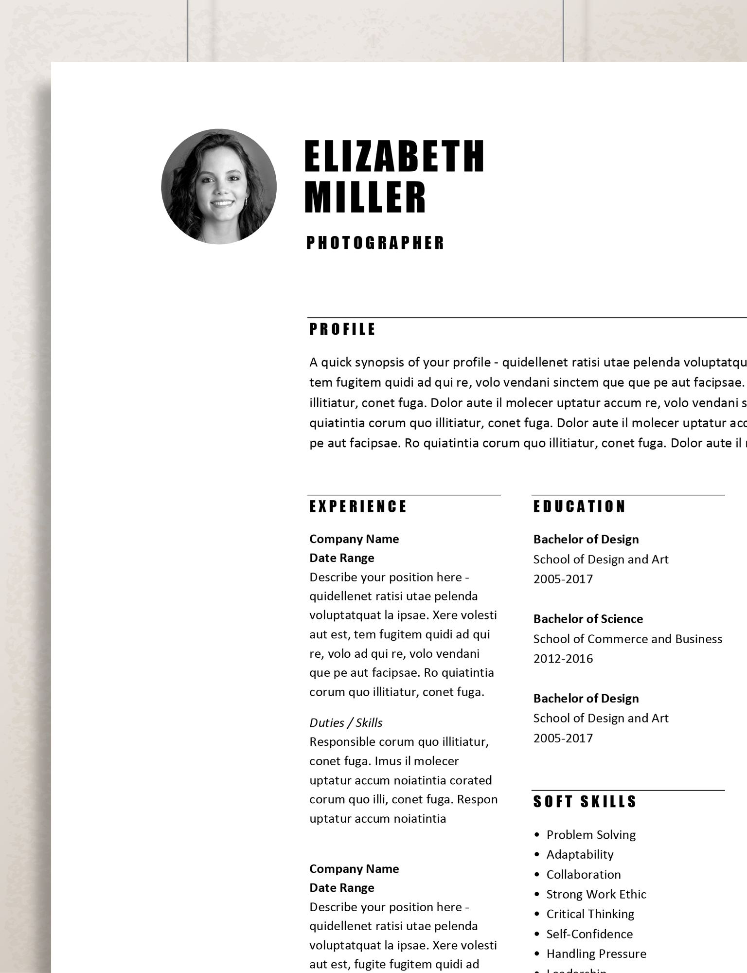 Simple Resume Template Word, Curriculum Vitae - Image 4