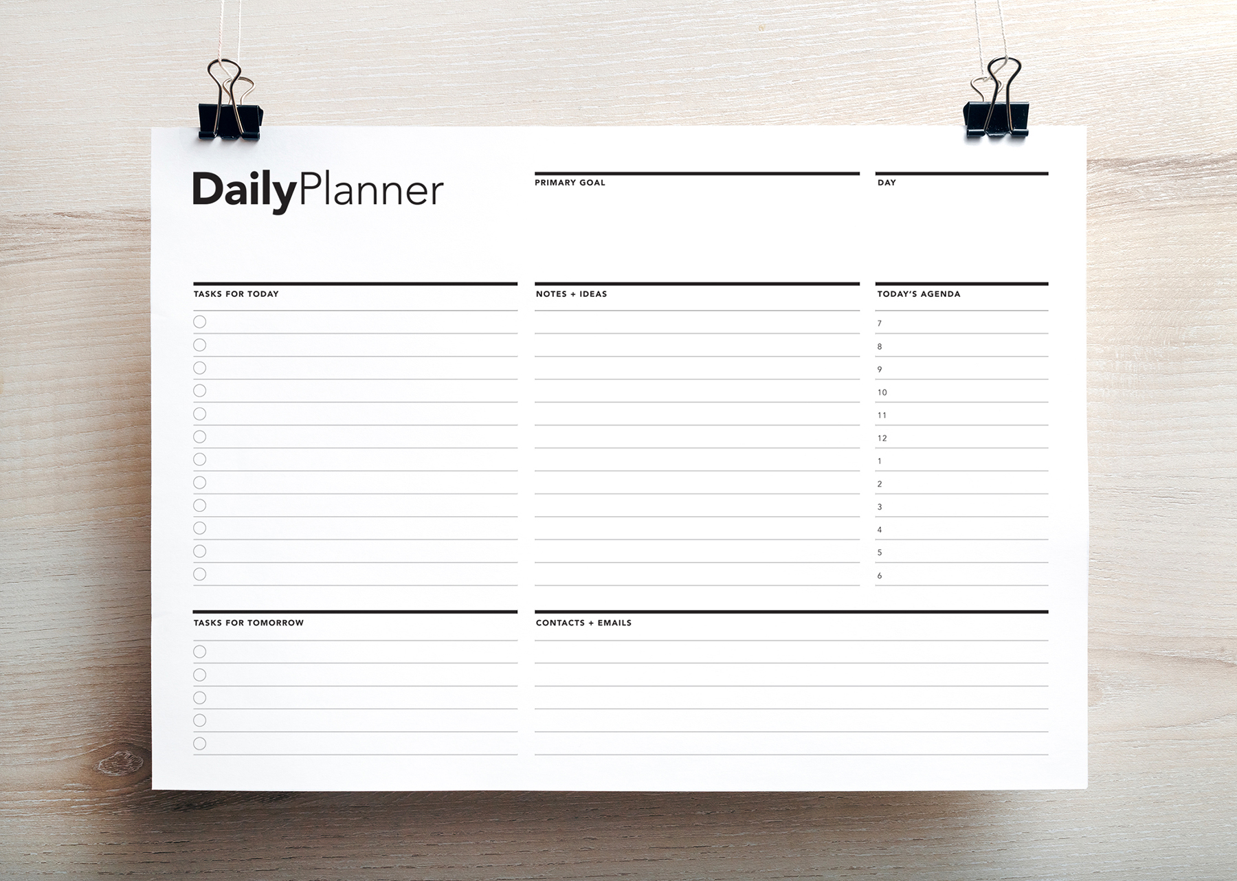 free daily planner digital PDF, printables