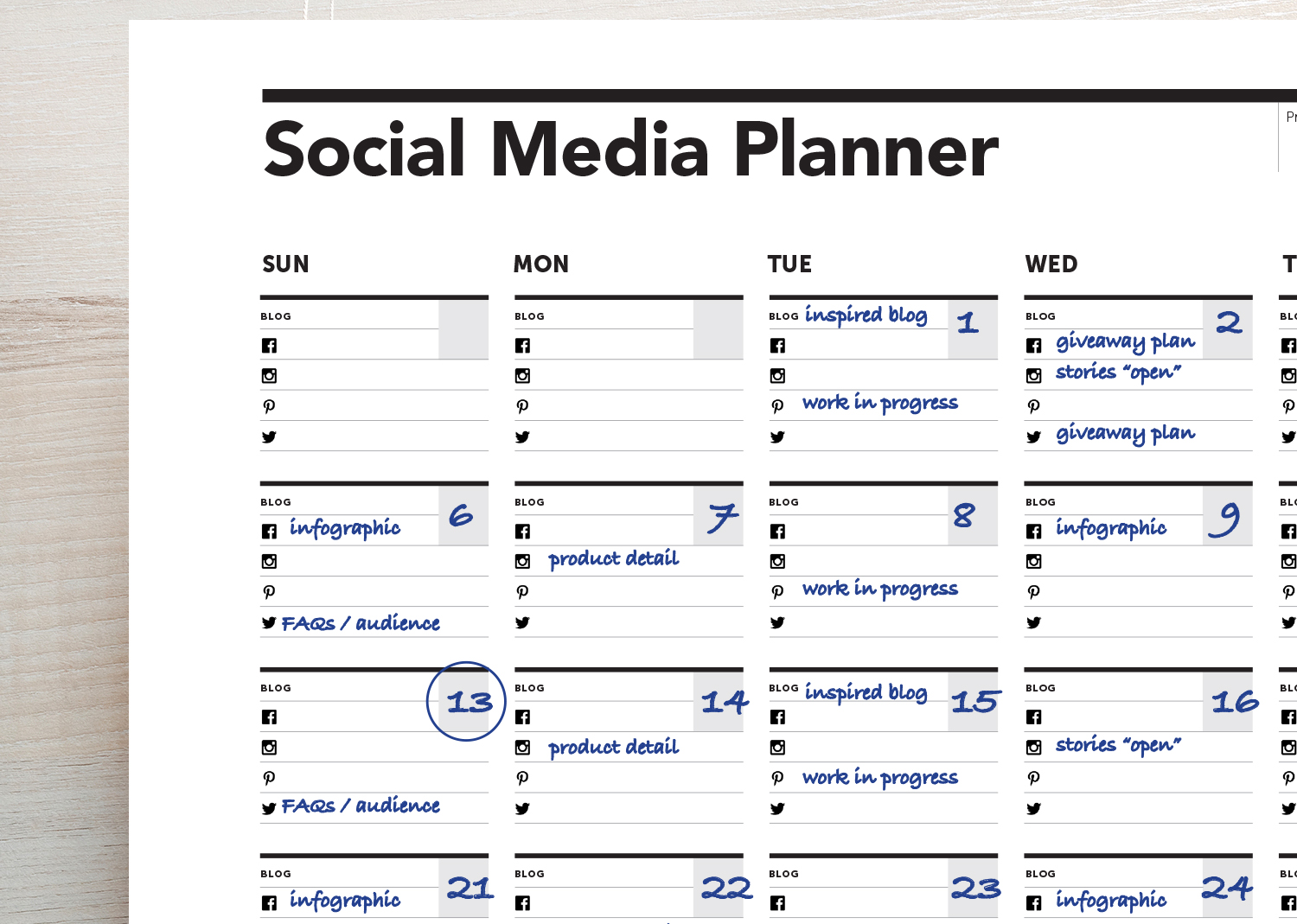 Social Media Planner, Blog Planner, Content Planner, Instagram Plan Tool, Facebook Agenda, Pinterest Plan, Twitter, Monthly Calendar, Marketing Agenda, Media Plan, Social Network Agenda, Weekly Agenda, blog tracker, printable planner