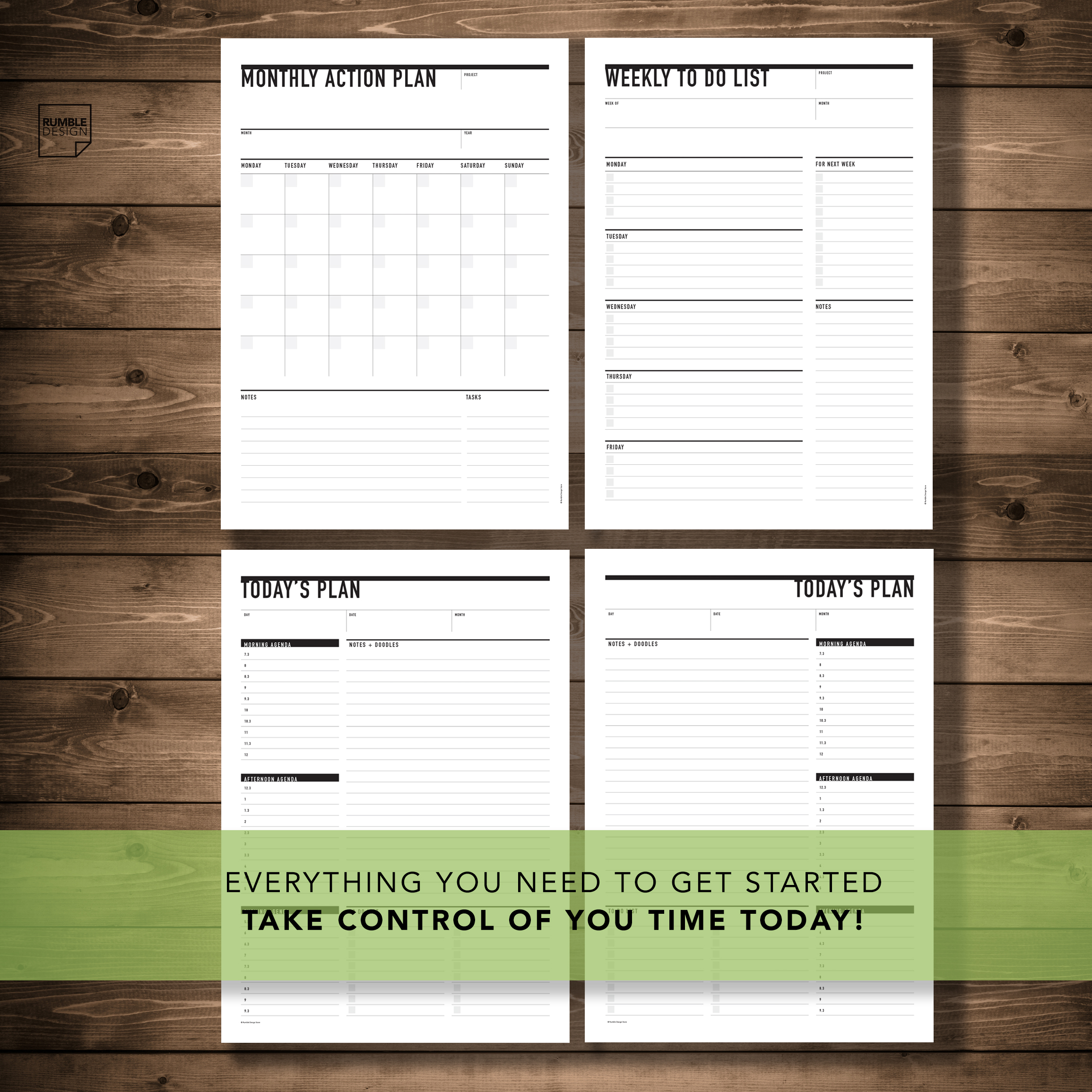 Rumble Design Store, Printable, Weekly Planners, Planners, Calendars, Templates, Branding, Brand Kit, Business Card Templates, Student Planners, Student Agendas, College Planners, College Agendas, Good Notes, Fitness Tracker, Habit Tracker, Fitness Planner, Healthy, Mindful Business, To Do List, Monthly Calendar, Monthly Planner, Weekly To Do List, Project Planner, Project Action