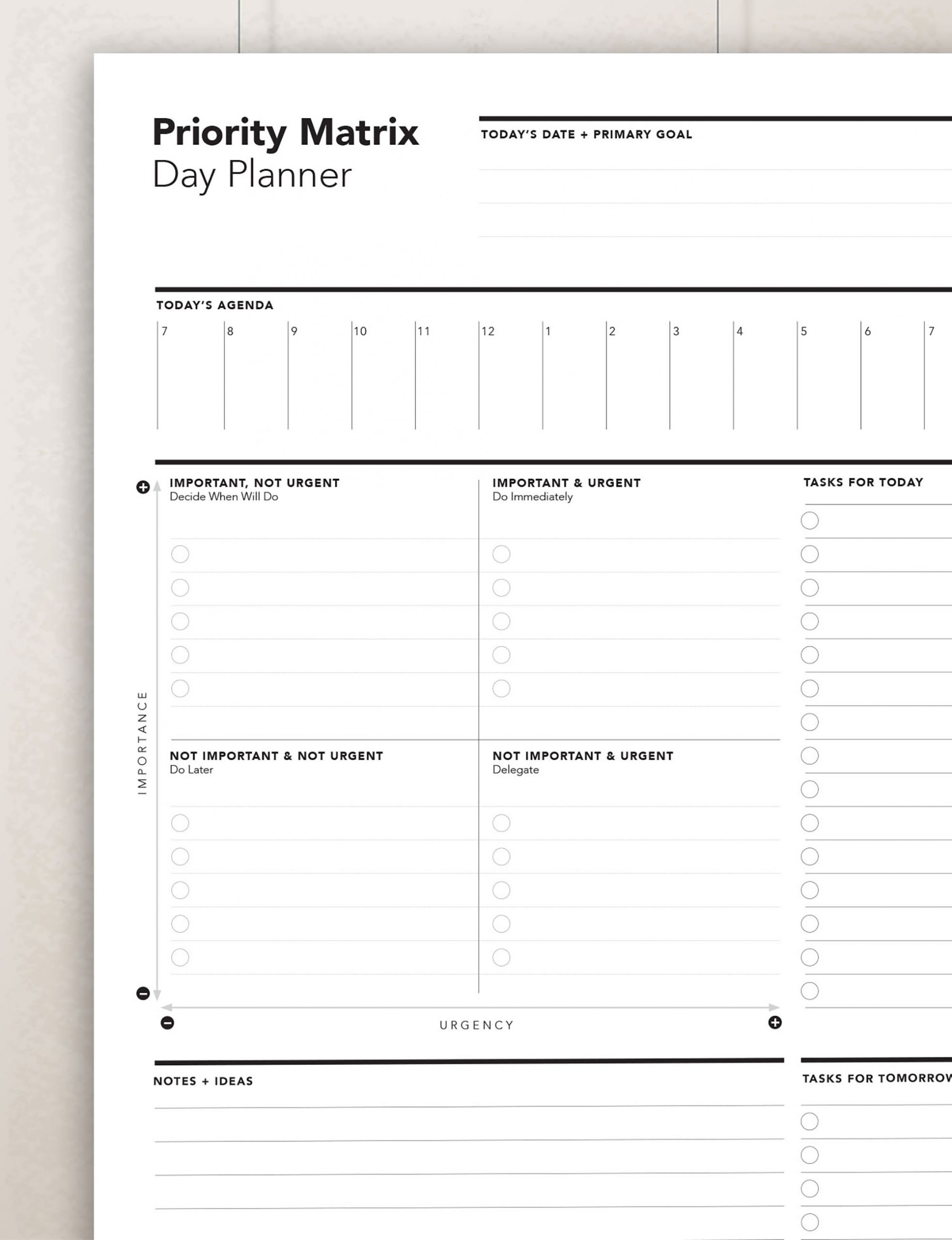 Task Priority Matrix Planner