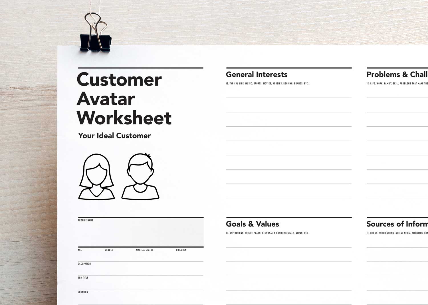 Customer Avatar Worksheet – Rumble Design Store