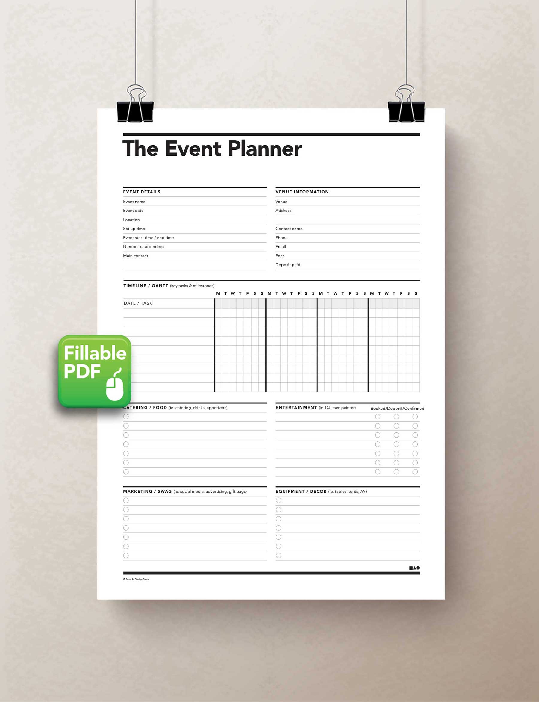 Event Planner Printable