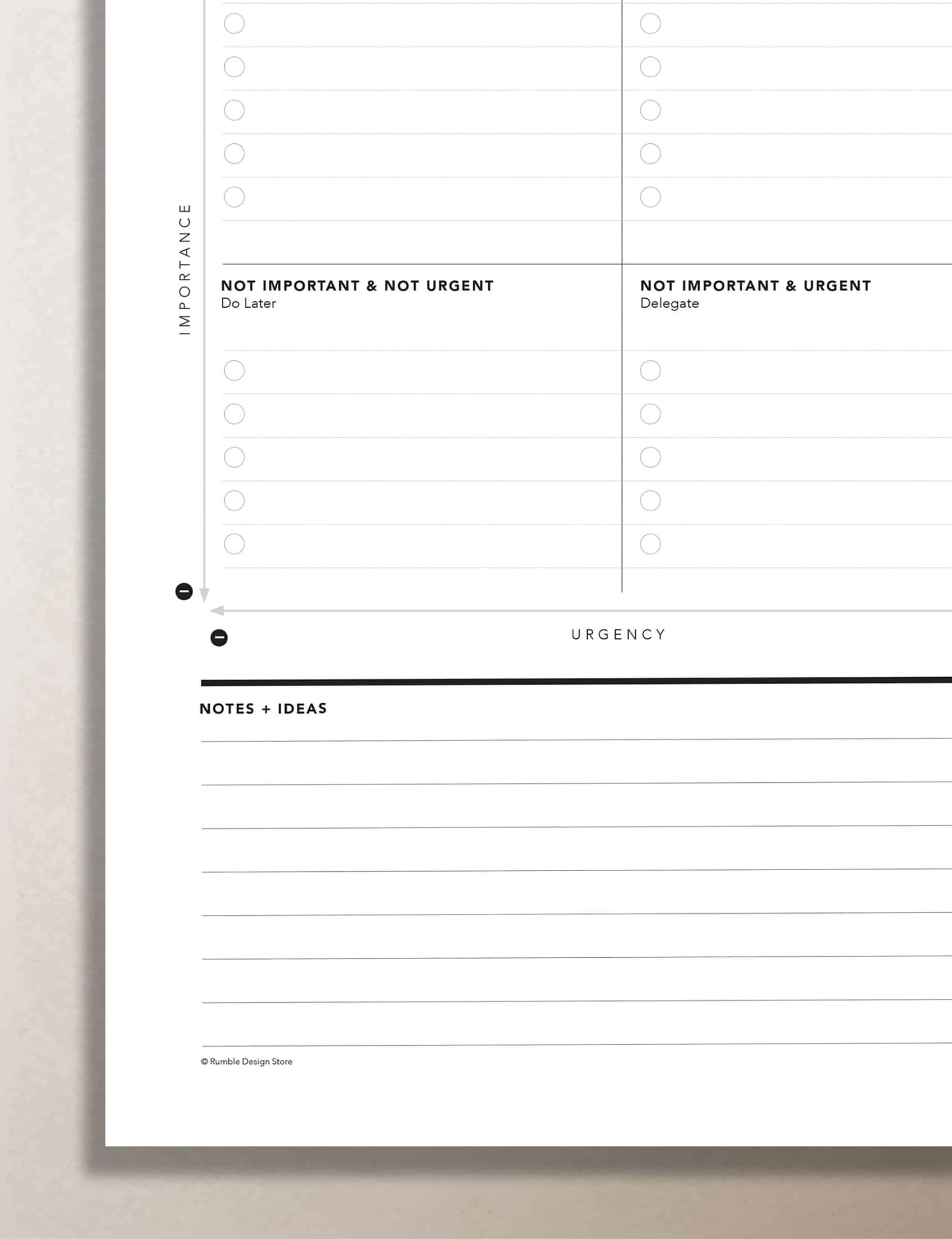 Priority Matrix Weekly Planner