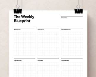 Weekly Blueprint, Weekly Planner, Week at a Glance, Weekly Agenda